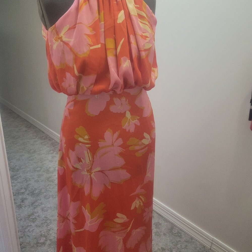 BURNT ORANGE FLORAL DRESS